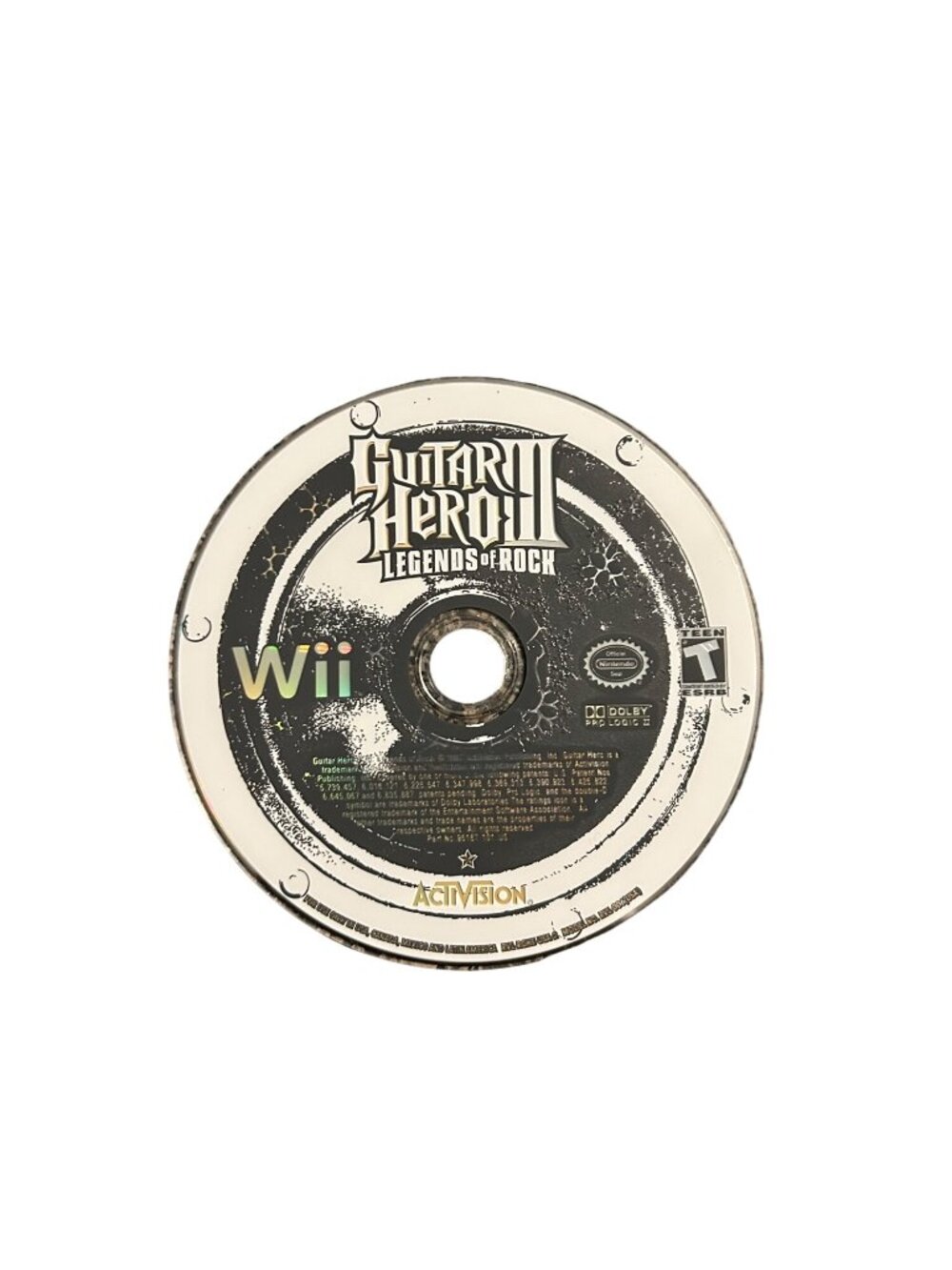 Guitar Hero III Legends Of Rock Disc For Nintendo Wii Activision T-Rated